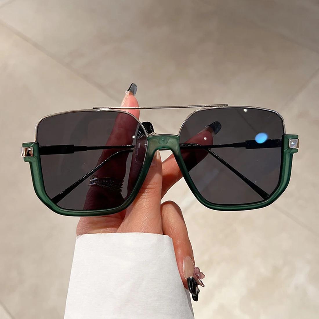 Mode Vintage Übergroße Quadratische Sonnenbrille Frauen Männer UV400 Shades Brillen Trendy Ins Beliebte Design Sonnenbrille