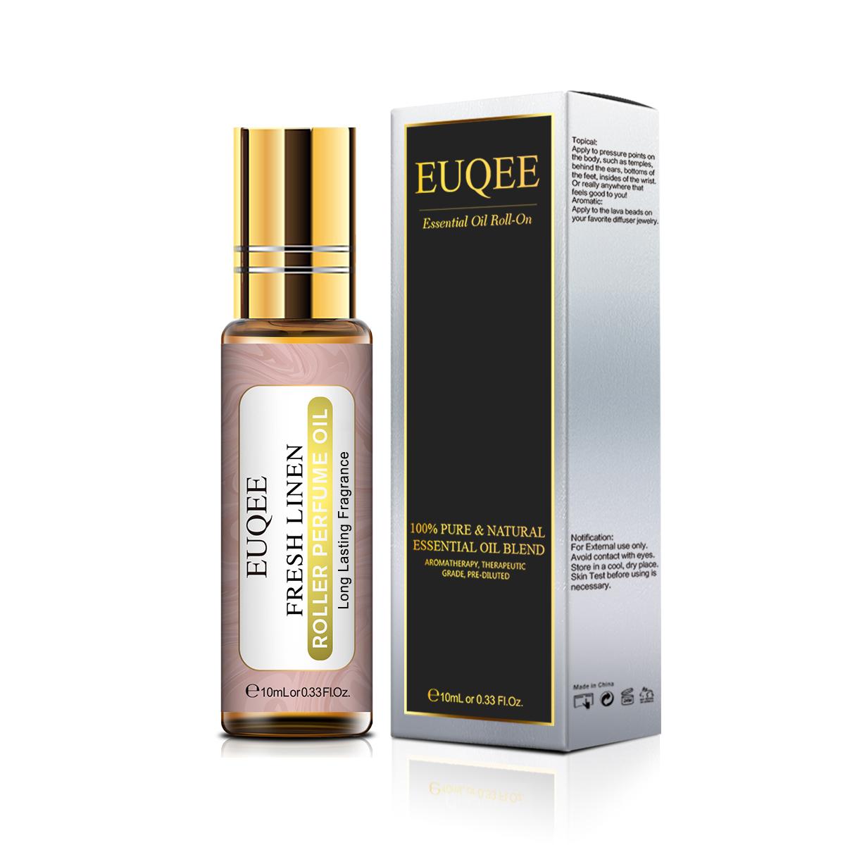 10 ml EUQEE Roller-Parfümöl für Luftbefeuchter-Düfte, Schönheit, Hautpflege, Luftreiniger, ätherisches Parma-Veilchenwinkel-Kokosnuss- und Vanille-Blumenöl Fresh Linen