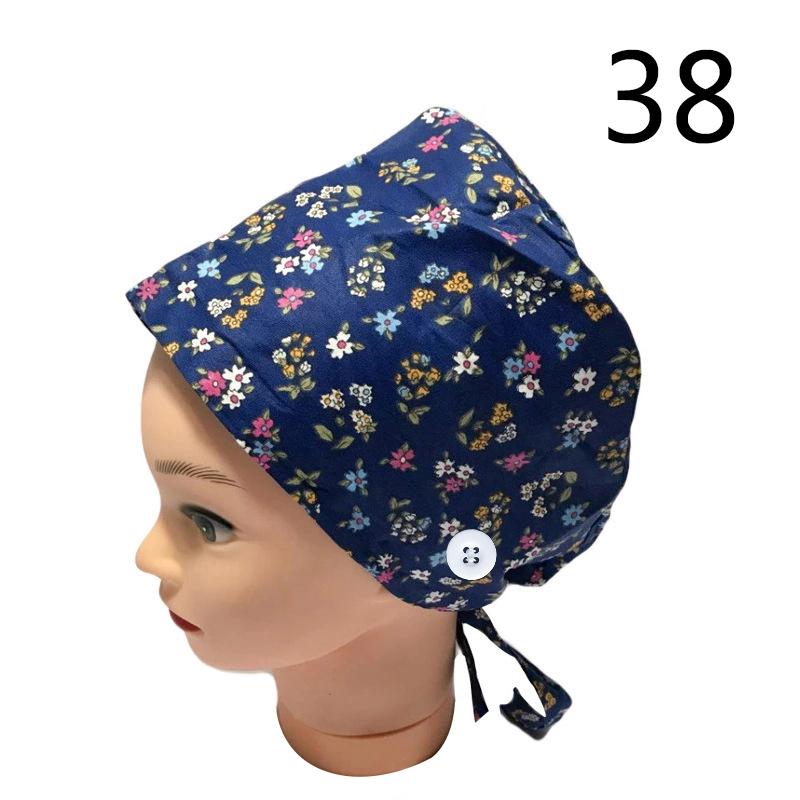 38 Styles Arzt Krankenschwester Hut Lässige Unisex Knopf Arbeitsmütze Hut Kappe Mode Bedruckte Staubdichte Mütze