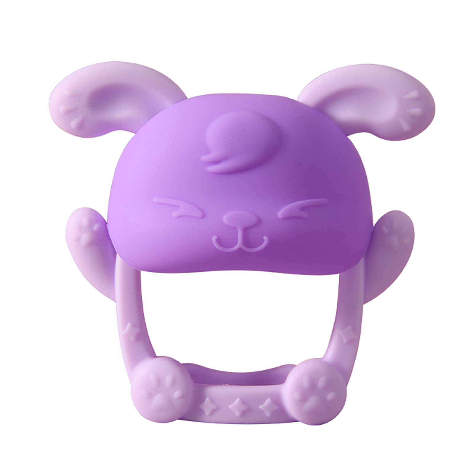 Baby Beißspielzeug Kaninchen Beißhandschuh Baby Beißring Baby Beißhandschuh Beißschnuller violett