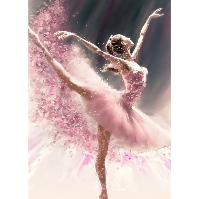 Ballerina Kunstwerk Ballerina Mädchen Leinwandgemälde High Definition Modernes Wandbild Tanzsaal Heimdekoration Farbbilder 21cm×30cm NoFrame gray