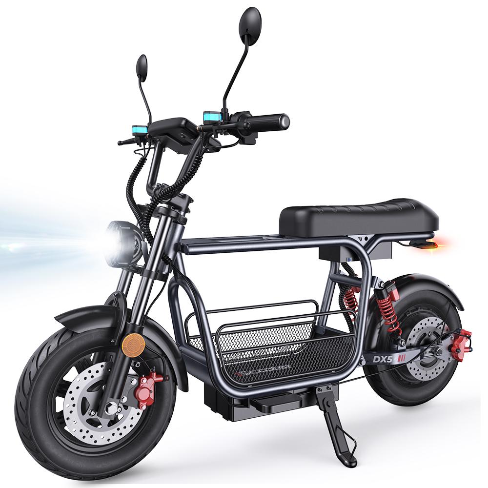 iScooter DX5 1500W Schwerlast-Elektroroller 48V15.6Ah Akku 15 Zoll Straßenreifen Erwachsener Lastentransport E-Scooter