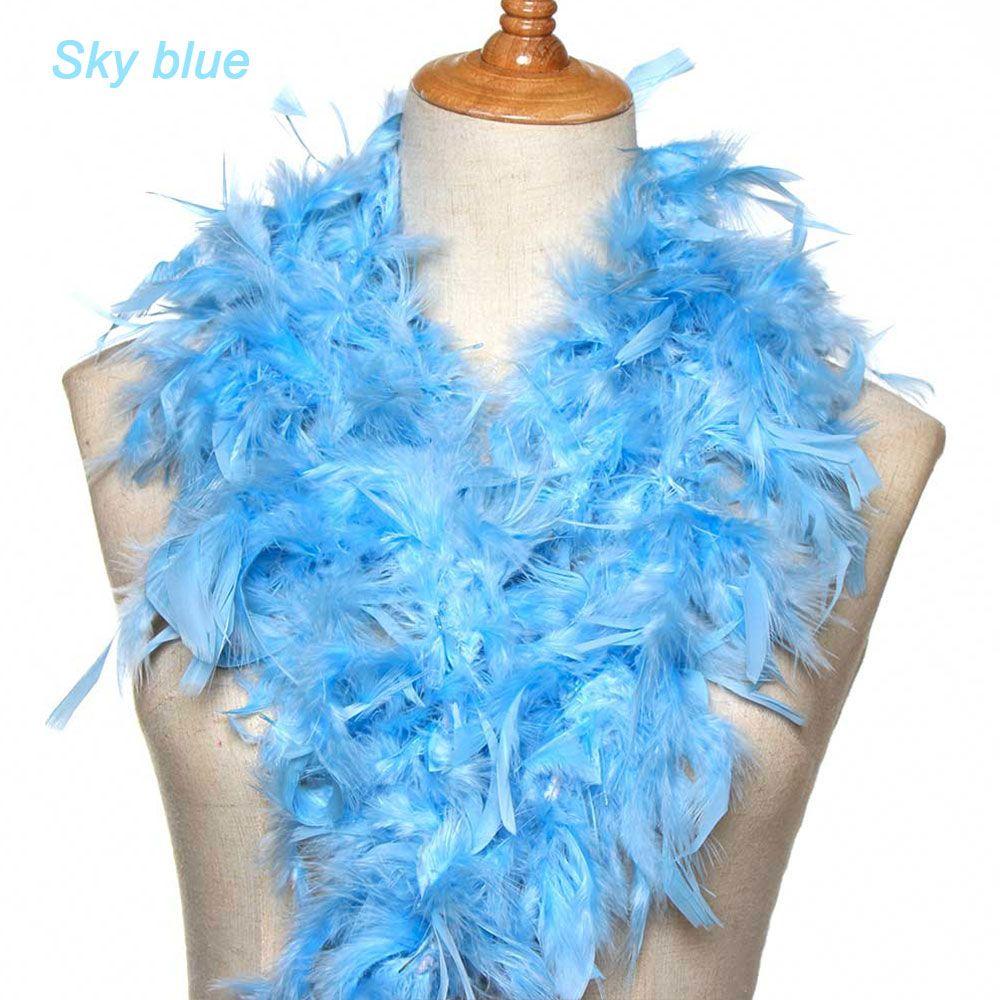 Kleid Cosplay Party Dekoration Flauschiges Kleidungsstück Accessoires Federboa Streifen Federn Bekleidung Stoff himmelblaue