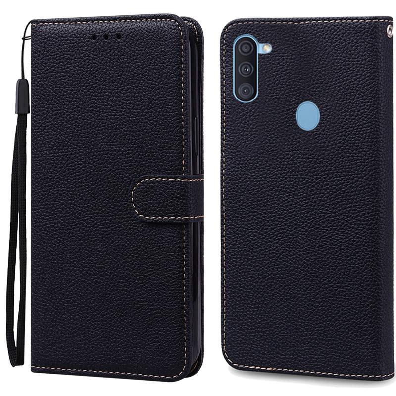 A11 M11 Hülle Für Samsung Galaxy A11 Hülle Galaxy M11 Flip Leder Brieftasche Hülle Für Samsung A11 Hülle Coque Fundas Bumper Shell For Samsung A11 schwarz