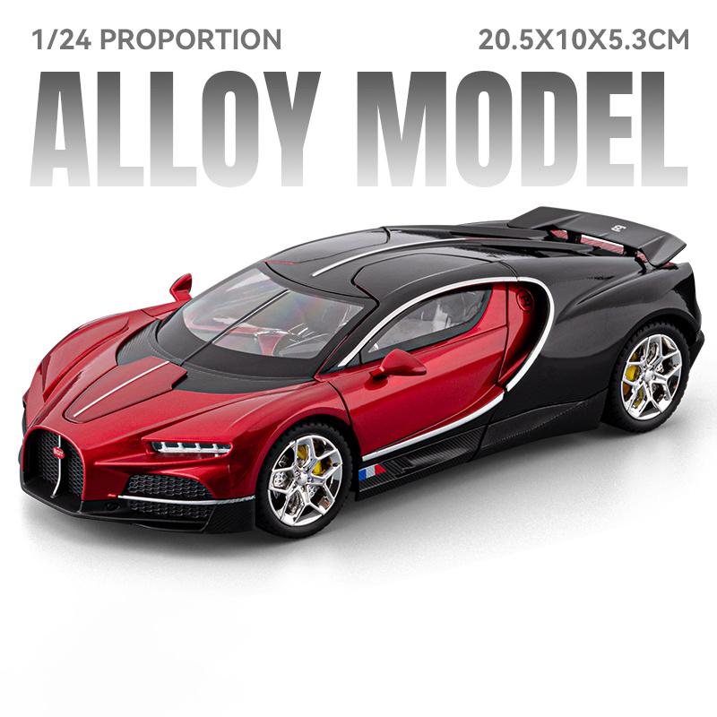 1:24 Bugatti Tourbillon Supercar Legierung Druckguss Metall Modellauto Hohe Simulation Ornamente Dekorationen Hobby Sammlerstücke Feiertag gray