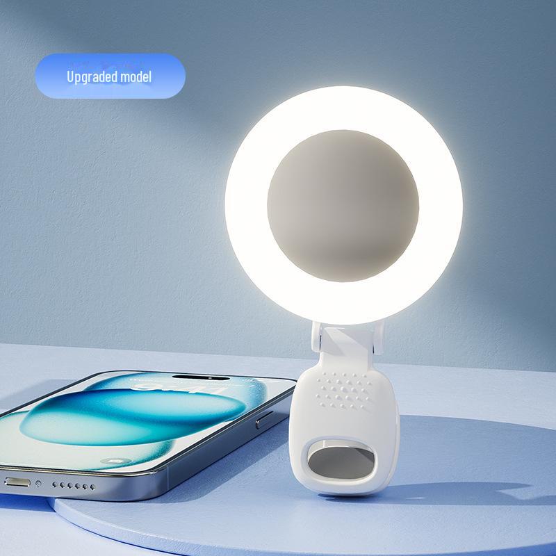 D6 Tragbares Selfie-Spiegel-Ringlicht: Mini LED Beauty Blitz für Telefone D6 Upgrade