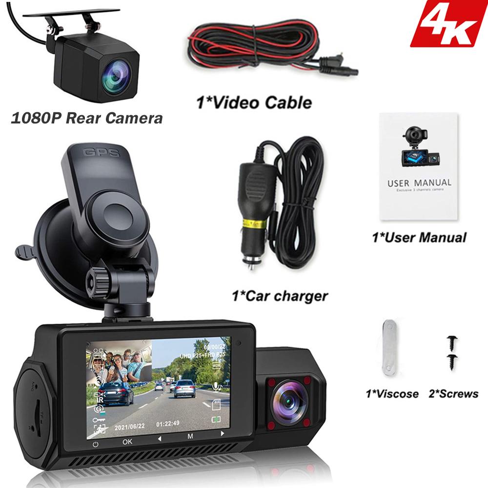 Neue 4K Dashcam GPS WiFi UHD 3840*2160P Auto-DVR für Auto-Überwachungskameras Nachtsicht-Videorecorder Dashcam 24H-Parkmonitor 3 DVR+WiFi+GPS