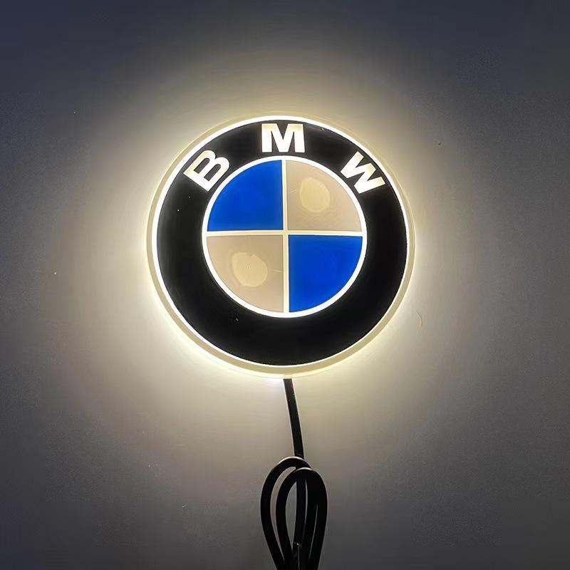 BMW LED-Logo-Emblem für Front und Heck, passend für BMW E82, E90, E91, E92, E93, E60, E61, F10, F07, E39, E63, E64, F12, F13, F30, E87, F20 weiß