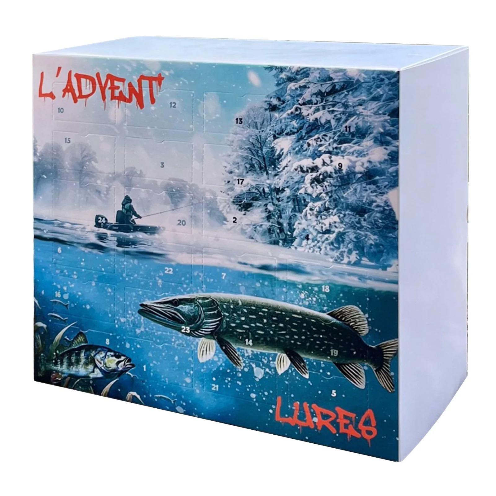 Angeln Weihnachtsartikel Adventskalender Countdown Angelköder 24 Tage Angelköder Set Kreative Weihnachtsgeschenke Tackle Blind Box style E