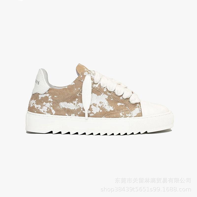 Punkt Nummer Herrenschuhe Japanischer Stil lässig und vielseitig flache Canvas-Schuhe Schnürung Skateboard Sport Board Schuhe Herren 41 beige