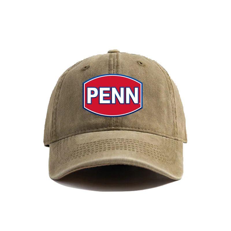 Penn Rollen Baseballkappen Used Look Hüte Kappe Herren Damen Retro Outdoor Sommer Verstellbar Anglerhut Outdoor Sonnenschutz Adjustable gray