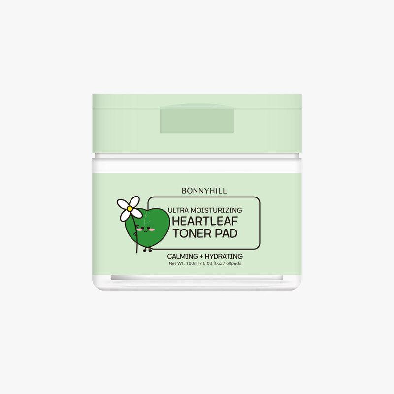 BONNYHILL STRAWBERRY COLLAGEN / HEARTLEAF GESICHTSTONER-PADS 180ml / 60Stk, Feuchtigkeitsspendend, Koreanische Kosmetik, Kbeauty, Probe HEARTLEAF