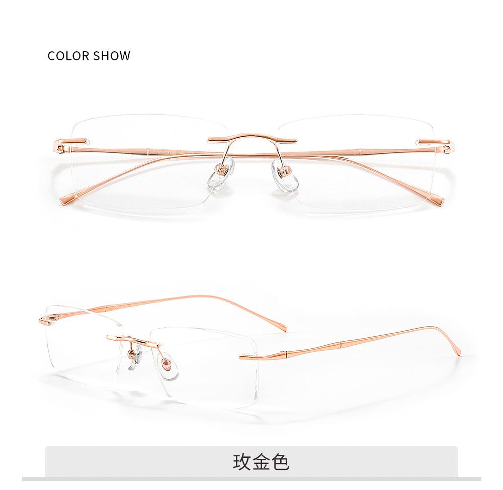 Modische Randlose Business-Brille Ultraleicht Reines Titan Luxus Optische Korrekturbrille Mann Frau Große Größe Brille
