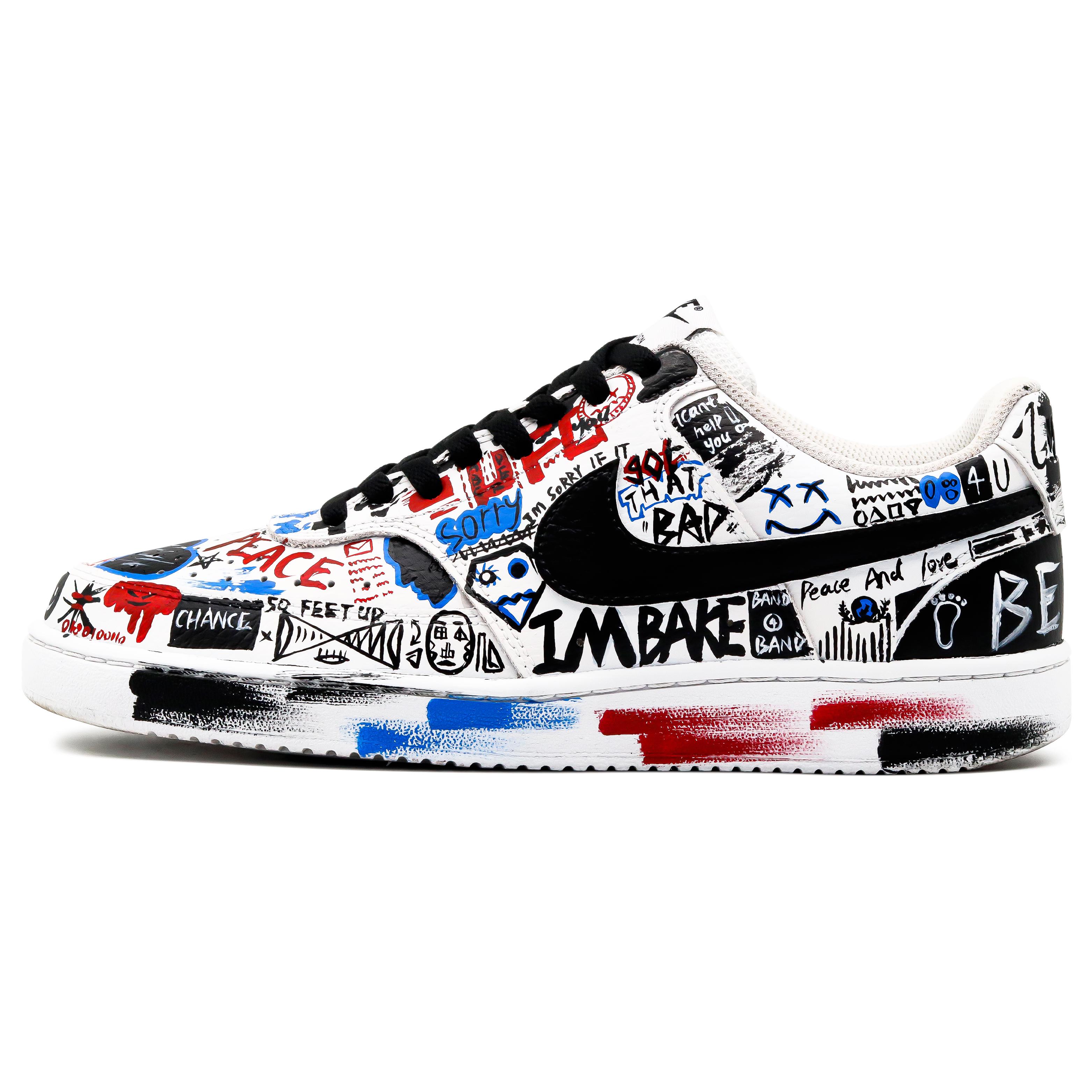 Nike Court Vision 1 Rutschfest Abriebfest Niedrig geschnitten Skateboard-Schuhe Herren Schwarz Weiß Blau DH2987-101(Team52-Psycho) 40.5 black