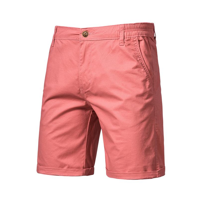 Usegiraffe Sommer-Herren-Shorts, Freizeithosen, Herren-Unterteile, bequeme Baumwolle, hochwertige Herren-Hosen, schlichte Business-Mode, schlank 34 rosa