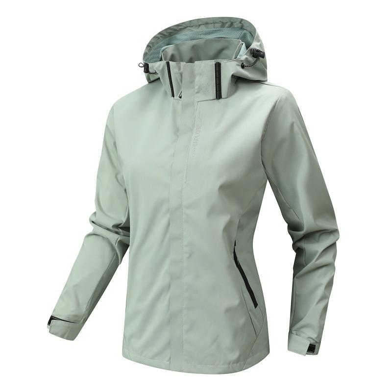 Damen Wasserdichte Regenjacke Leichtgewichtige Outer Kapuzen-Regenmantel Wandern Winddichte Jacke Outdoor-Jacken XXXXL grün