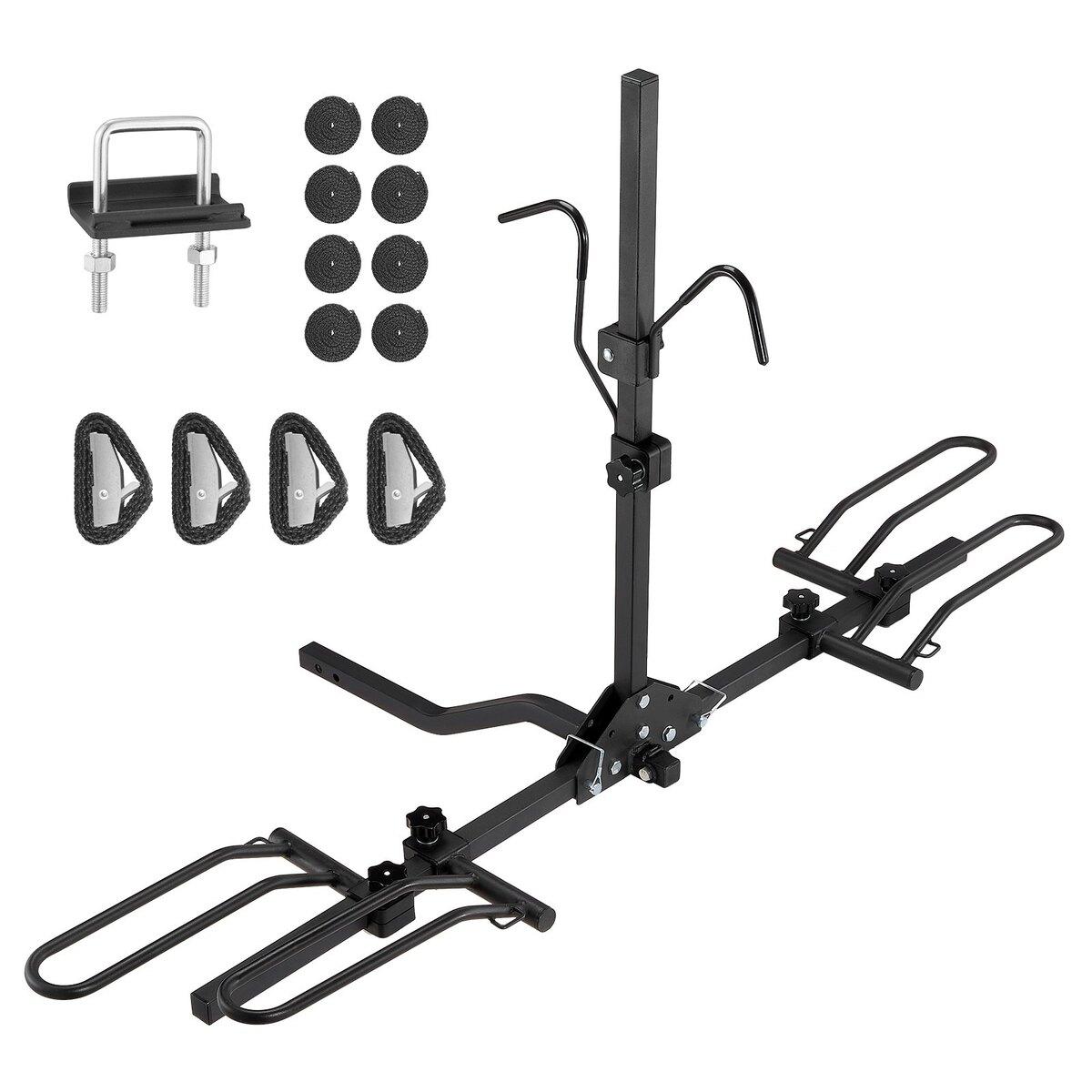 Fahrradträger für Anhängerkupplung, Plattformstil für 2 Fahrräder, Maximale Tragfähigkeit 80 LBS Fahrradträger Anhängerkupplung für 1,25-/2-Zoll-Empfänger, Kippbarer und faltbarer Fahrradträger mit
