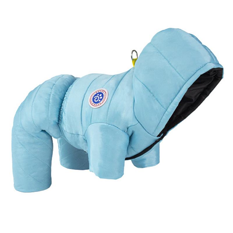 Warmer Winter-Overall für Hunde, wasserdichte Hundekleidung für kleine und mittelgroße Hunde, winddichter Hundemantel, Jacke, Welpenkleidung, Heimtierbedarf S blau