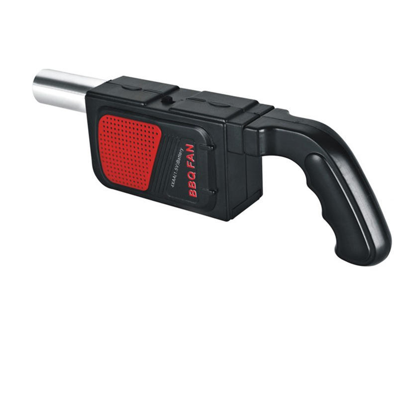 Elektrischer Grillventilator, Luftgebläse für Outdoor-Camping, Grill, Picknick, tragbarer Handventilator, Grill, Grill, Kochzubehör schwarz