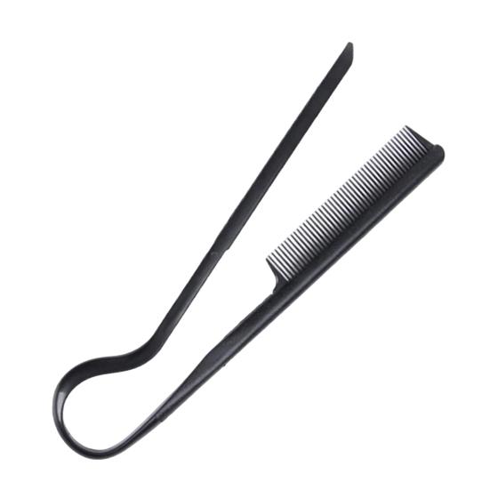 V-förmiger Haarglätterkamm, zusammenklappbar, für den Heimsalon, Frauen, Haarglätter, Entwirrungskamm, Bürste, tragbares Haar, Friseur-Styling-Werkzeug schwarz