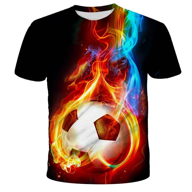 2023 kinder Mode Fußball 3D T-Shirt Fußball Druck Junge Mädchen Casual T Shirt 4-14Y Teen Kinder Coole Kleidung Tops 130