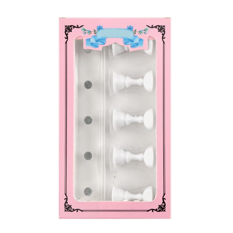 5Pcs Nail art Gel Polish Praxis Display-ständer Schachbrett Magnetische Tipps Weiß Schwarz Halter Set Polnischen Gel farbkarte weiß