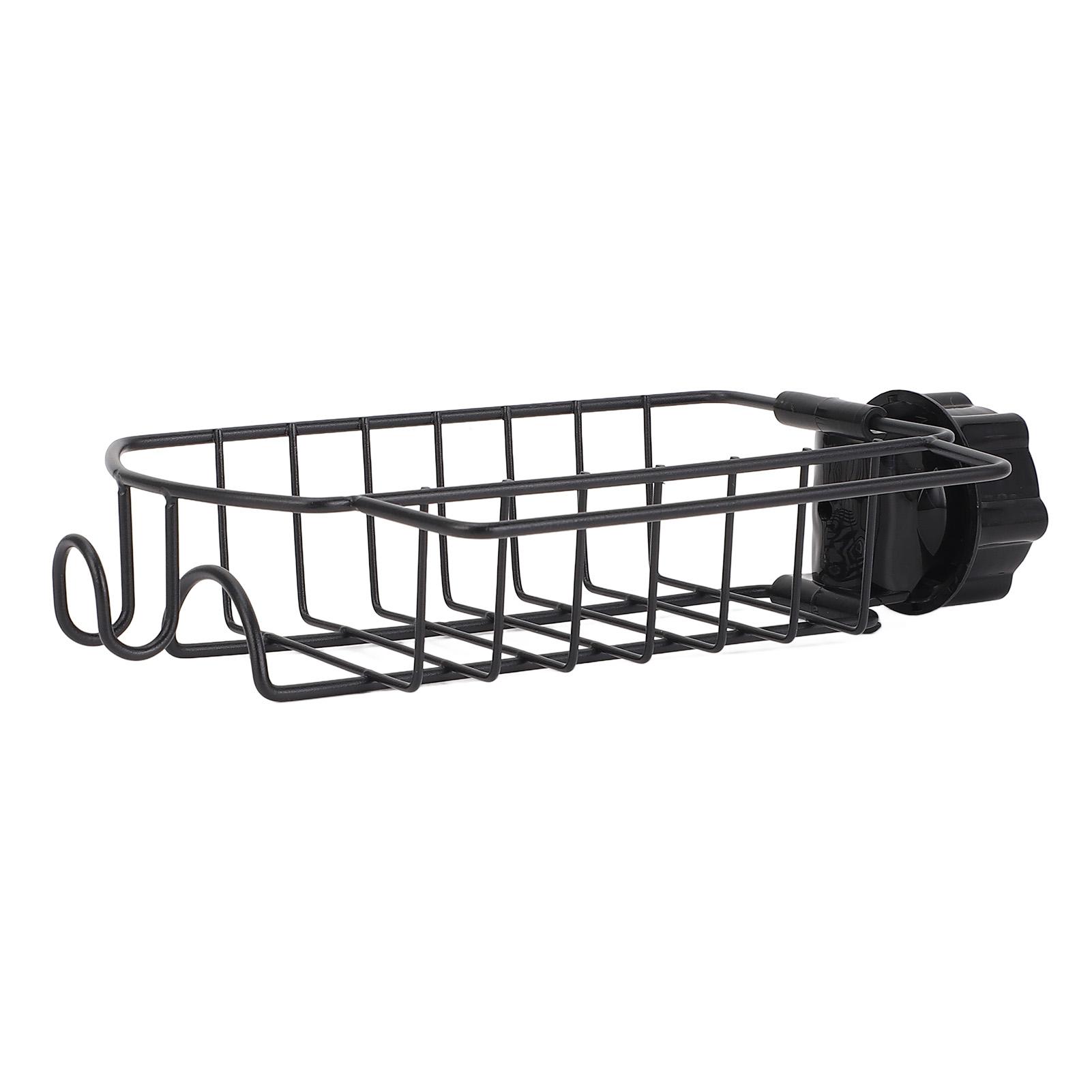 Küchenspülen-Armatur Organizer-Ablage Kohlenstoffstahl Schwamm Spülenablaufhalter für 0,9-1 Zoll Rundwasser