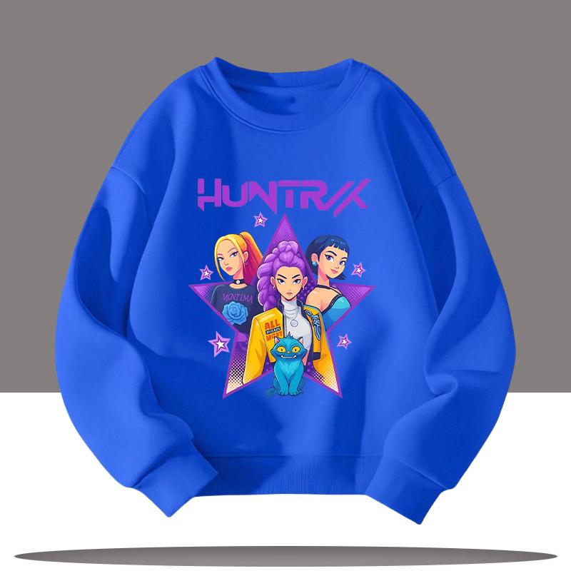 Kinderkleidung K-Pop Dämonenjäger Cartoon-Druck 3-12 Jahre Neues Design Kinder Rundhals Sportshirt Niedliches Mädchen Freizeit Oberteil 160