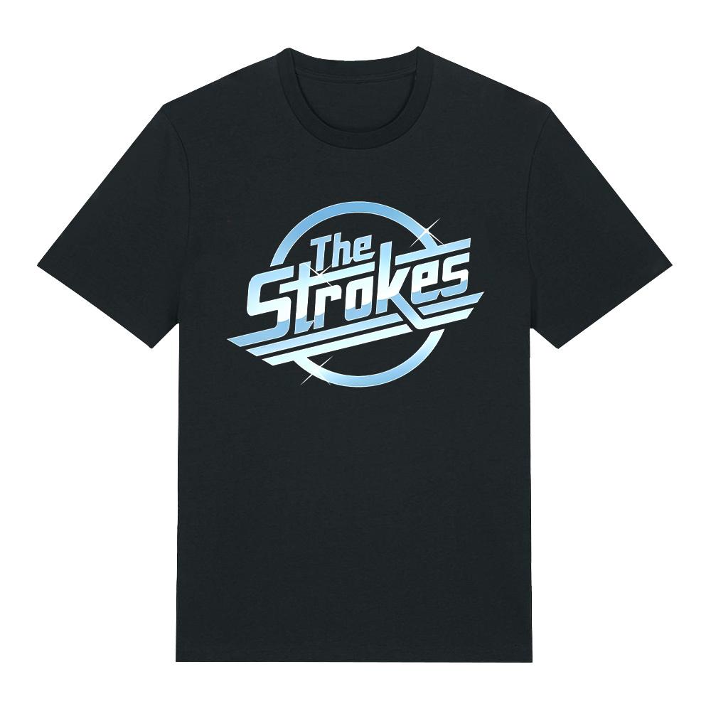 The Strokes Rockband-Logo-T-Shirts, The Strokes Merch-T-Shirts, Vintage-Grafikdruck-Kleidung, Unisex-T-Shirts aus reiner Baumwolle mit kurzen Ärmeln, Anime-T-Shirt M schwarz