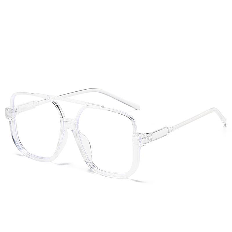 Retro Große Halbrahmen Damen Quadratische Sonnenbrille Schwarz Kreisförmig Cool Herren Sonnenbrille Einteilig Designer Pilot Sonnenbrille für Damen MULTI