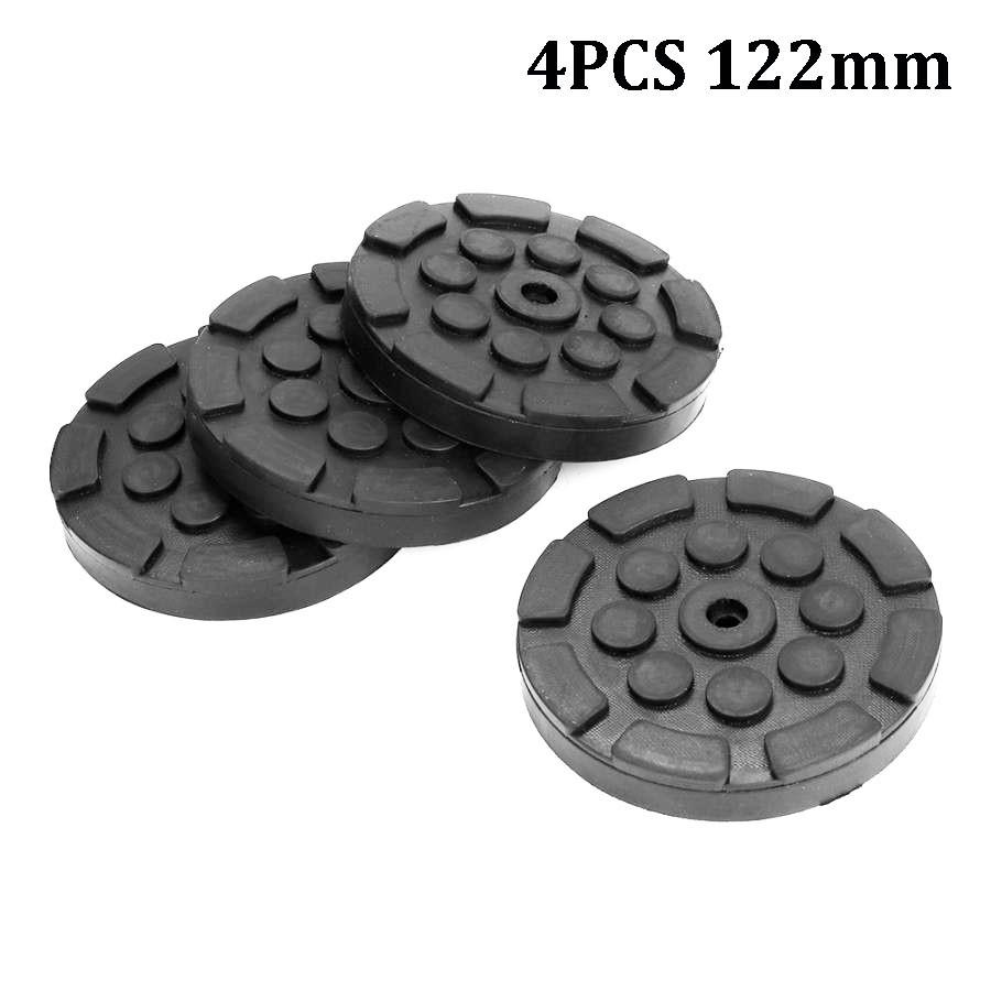 4 STÜCKE Heavy Duty 122mm Auto Lkw Runde Weiche Gummi Solide Post Lift Arm Pads Disk black