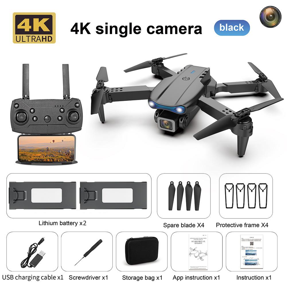 2025 NEU K3 RC Drohne 4K HD Luftaufnahmen Einzel-/Doppelkamera Wifi FPV Hindernisvermeidung Schwerkraftsensor Quadcopter Faltbares Flugzeug Quadcopter Single camera 2 battery schwarz