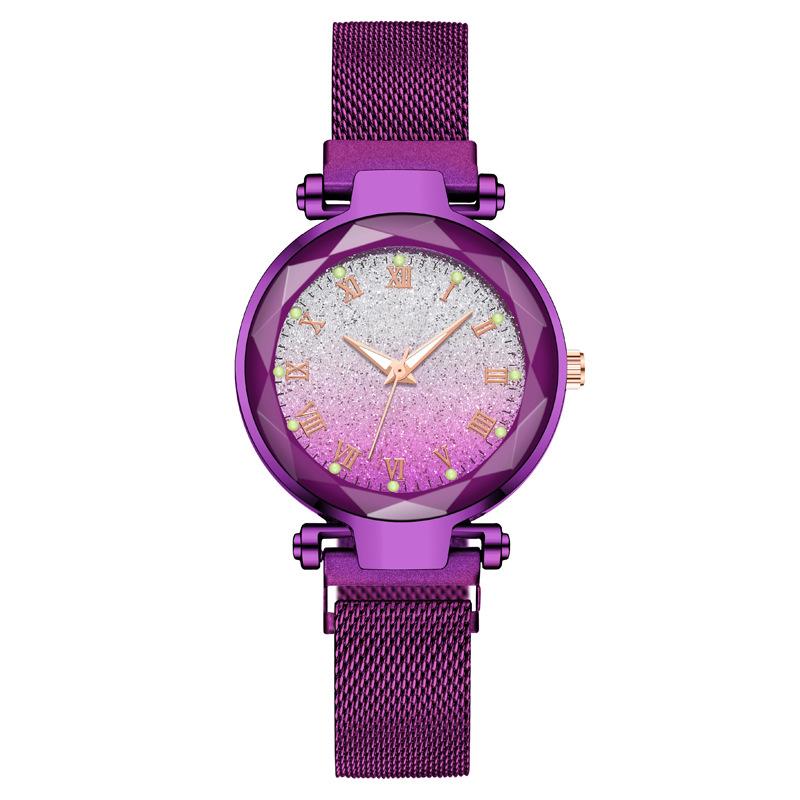 Mode-Stile frauen Uhren Top Marke Stainelss stahl Strap frau Quarz Armbanduhren Beste Geschenke Uhr violett