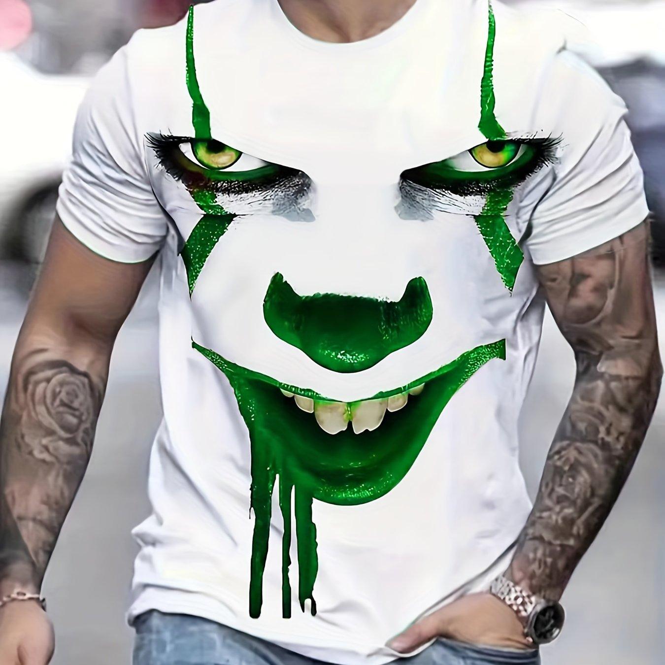 Sommer Herren T-Shirt mit gruseligem Clown 3D-Druck M