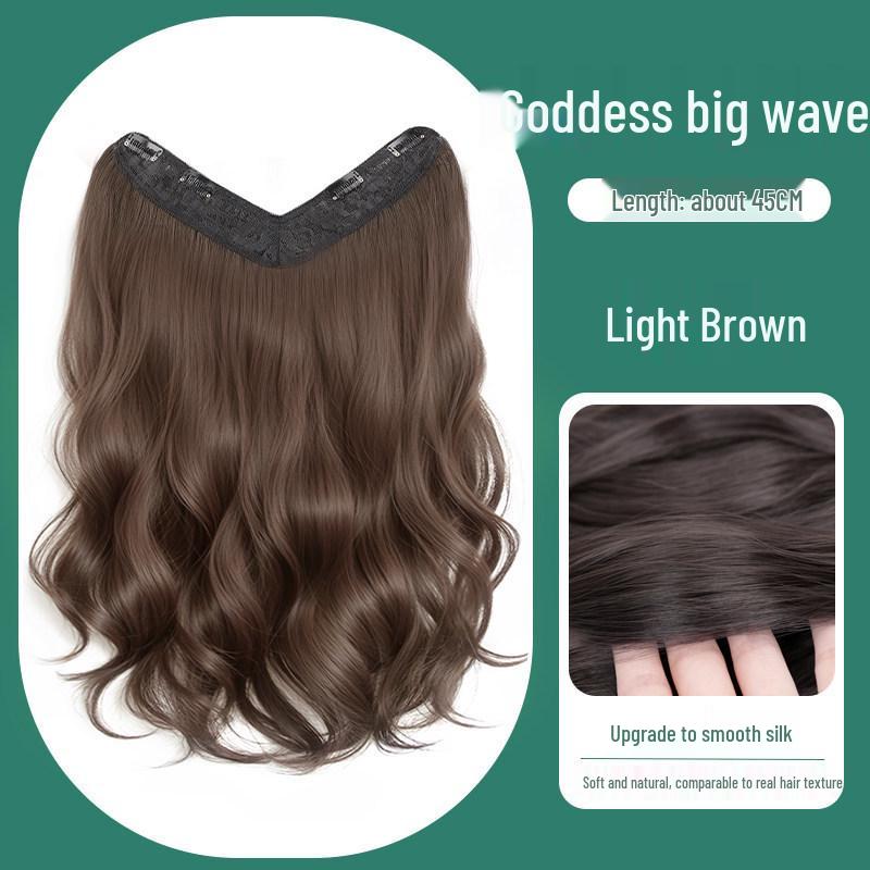 Damen-Haarteil - Lange, lockige Haarverlängerung - Voluminös, flauschig, nahtlos, natürlich aussehendes großes Wellen-Haarteil