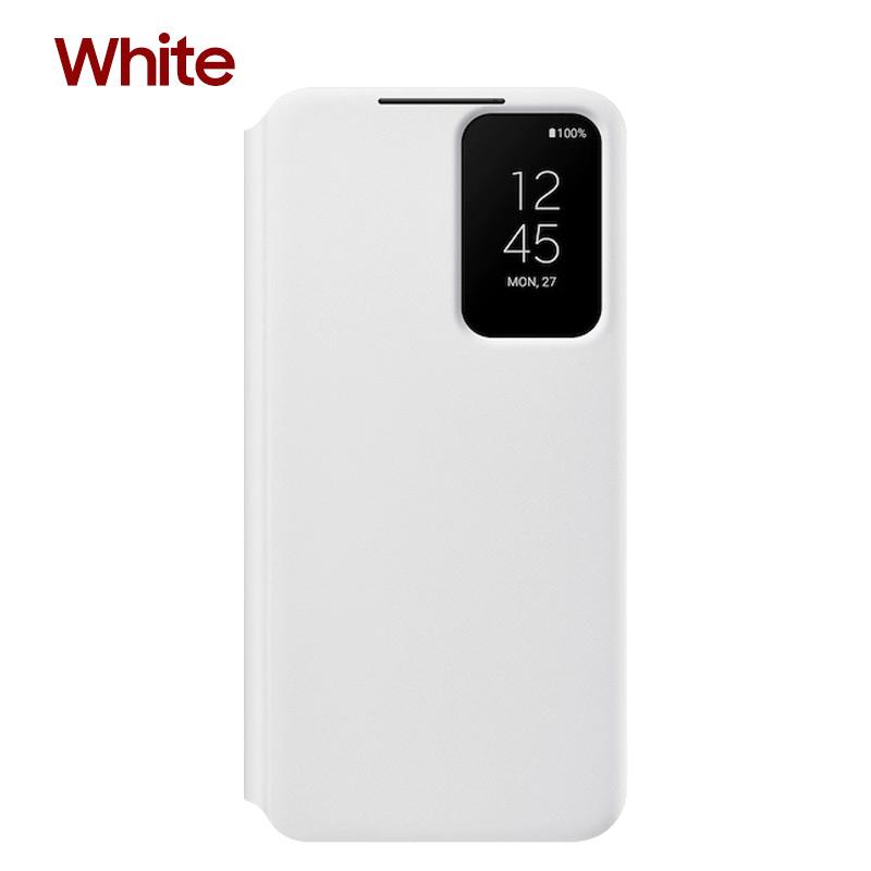 Smart View Spiegel Flip Case Hülle für S22 5G S22+ 5G S22 Plus 5G Smart Clear View Handyhülle For S22 5G weiß