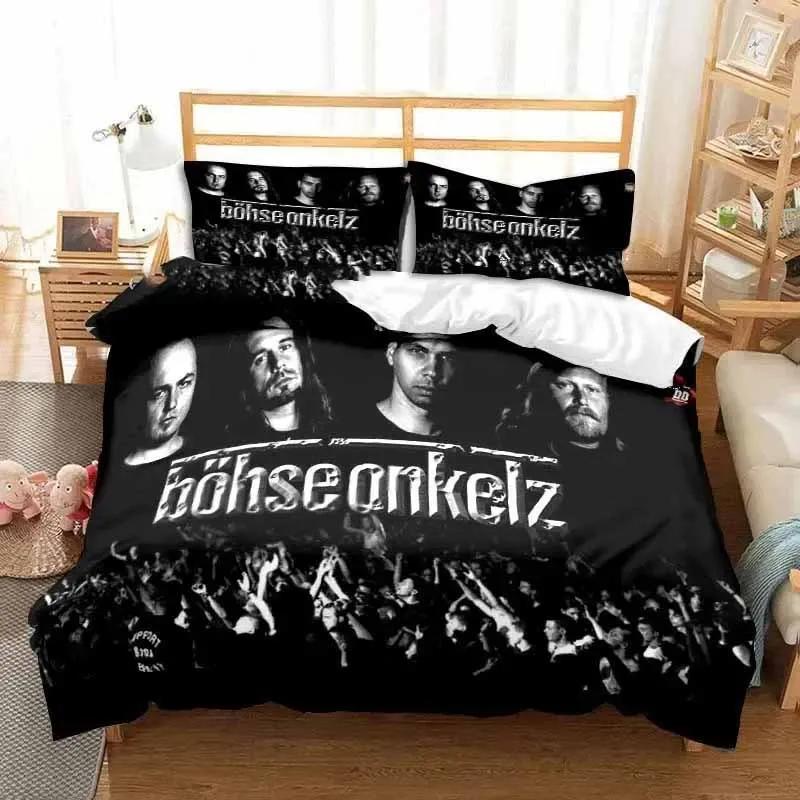 Band Böhse Onkelz Doppelbettwäsche-Set Ganzjahres-3-teiliges Bettbezug-Set Bettdeckenbezug für Doppel- und Kingsize-Betten Bettbezug Bett US King(264*228cm)3pcs