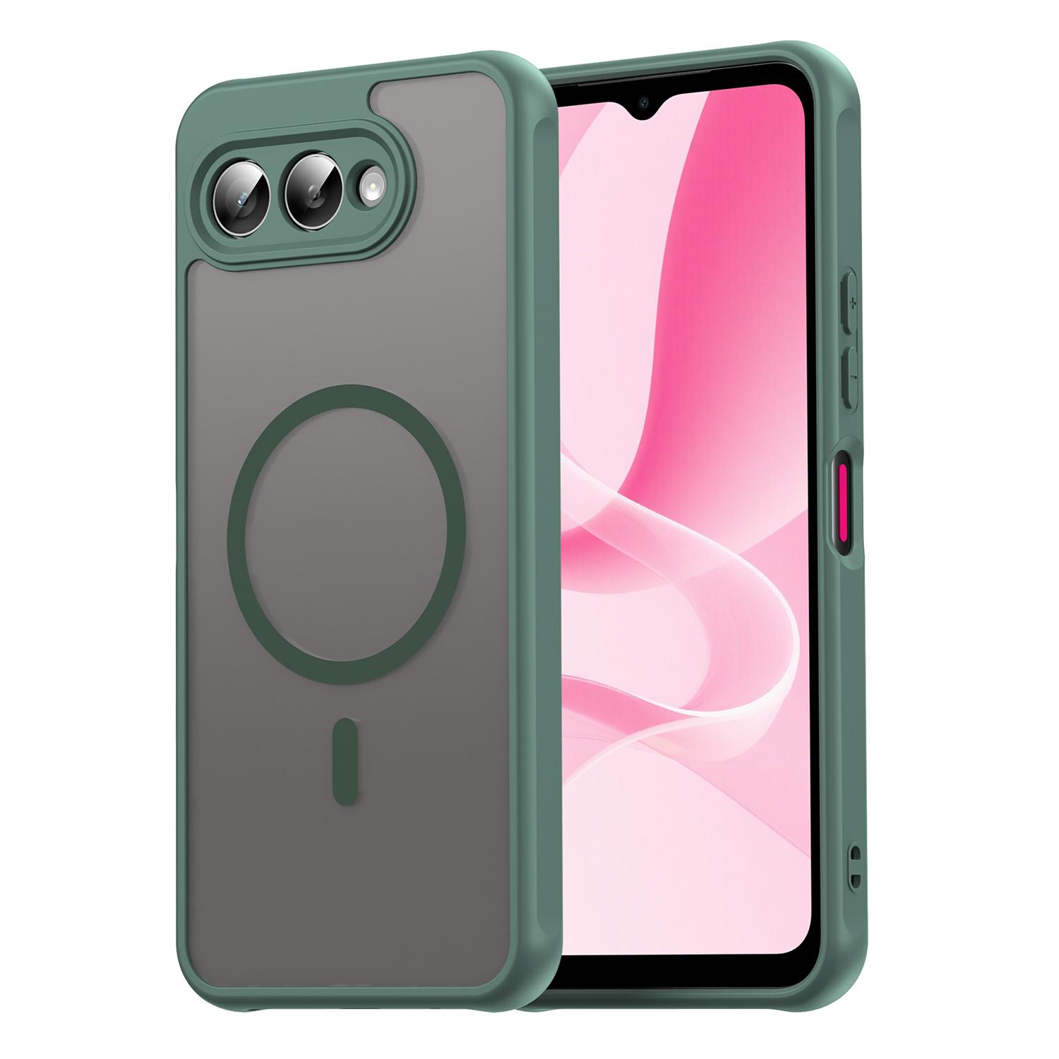 T-Mobile REVVL 8/T Phone 3 Handyhülle, Magnetische stoßfeste Handyhülle, Hybrid-Bumper-Abdeckung für T-Mobile REVVL 8/T Phone 3 grün