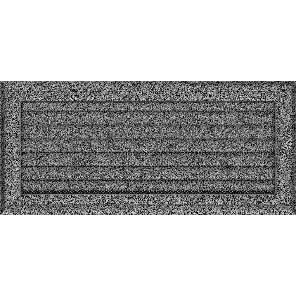Lüftungsabdeckung Oskar 17x37 schwarz und silber mit Jalousien silber/schwarz
