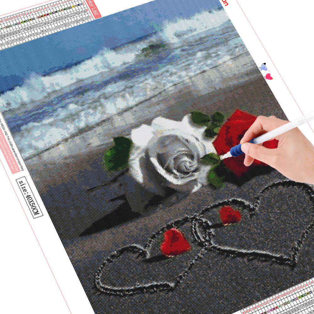 Diamant-Malerei, Blumen-Kreuzstich-Set, Diamant-Stickerei, komplettes Set, Blumen-Strass 20X30CM