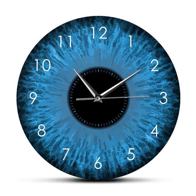 Blaue Augen Iris Optiker Wanduhr Seltsame Makro Reptilien Augäpfel Auge entworfen Home Decor Uhr Augenarzt Ophthalmologie Geschenke