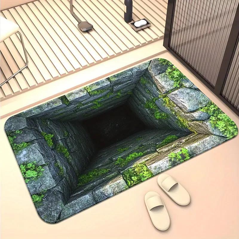 3D Fußmatten Teppich Badezimmer und Toilette Saugfähig Rutschfest Fußmatten 60 * 90cm