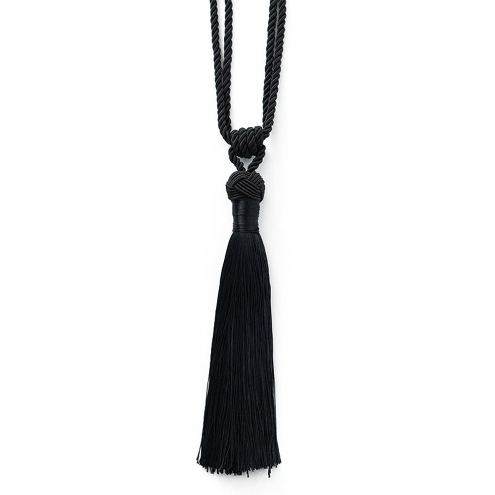 Geflochtene Quaste Vorhang Raffhalter Satin Seil Vorhang hängen Ball Strap praktische Fenster Fringe schwarz