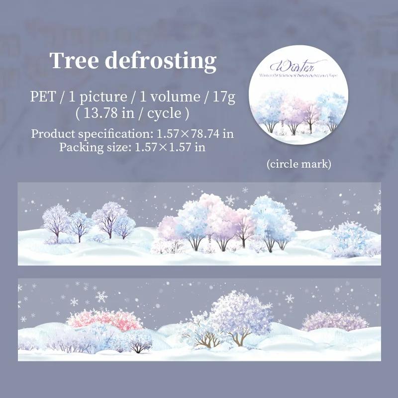 40 mm * 2 m Scrapbook-Dekorationsklebeband Winterschneelandschaft PET-Klebebänder Abdeckbänder Aufkleber Ästhetische Schreibwaren