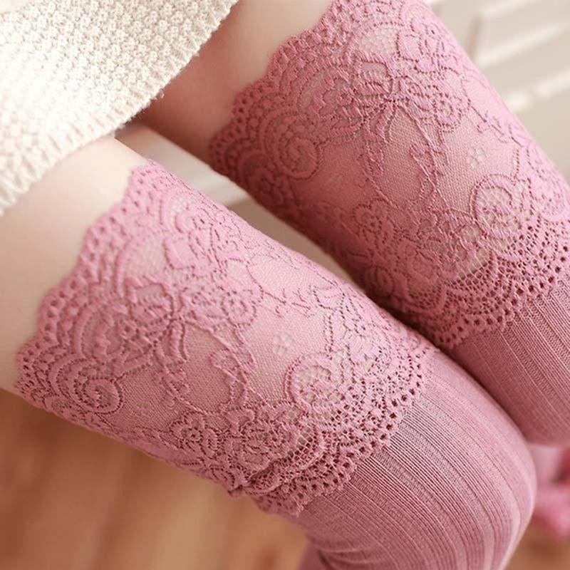 Frauen Socken Strümpfe Warme Oberschenkel Hohe Overknee Socken Lange Baumwolle Schnürstrümpfe Medias Sexy Strümpfe rosa