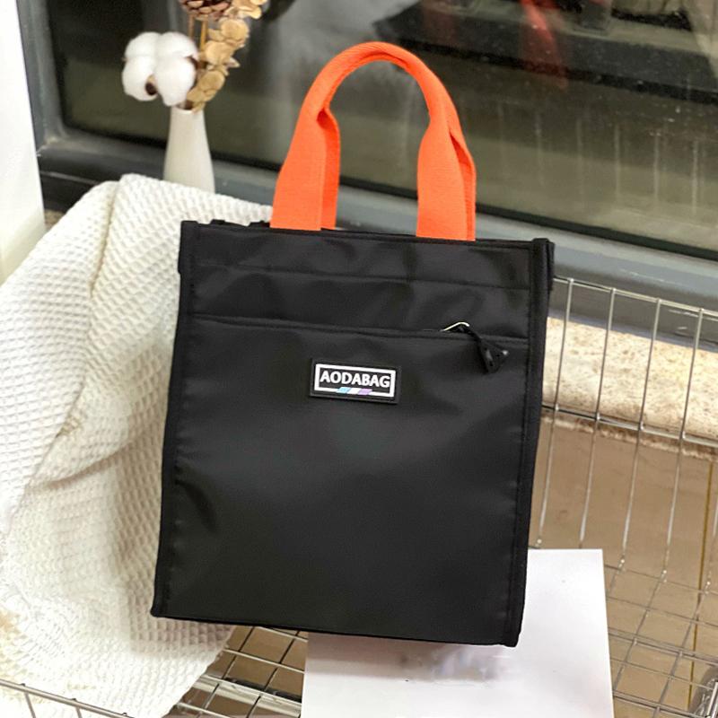 Tragbare Studentenbuchtaschen Tragetasche Aktentasche Reisetaschen mit Griff oben für Frauen Oxford Handtasche Arbeitsaktentasche Tragetasche für Mama schwarz