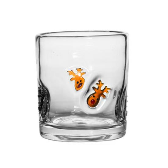 Weihnachts-Ikone Glas Feiertags-Themenlose Trinkgläser Einzigartiges Textur-Design Glaswaren Weihnachten Erntedankfest Partydeko 1pc Elk