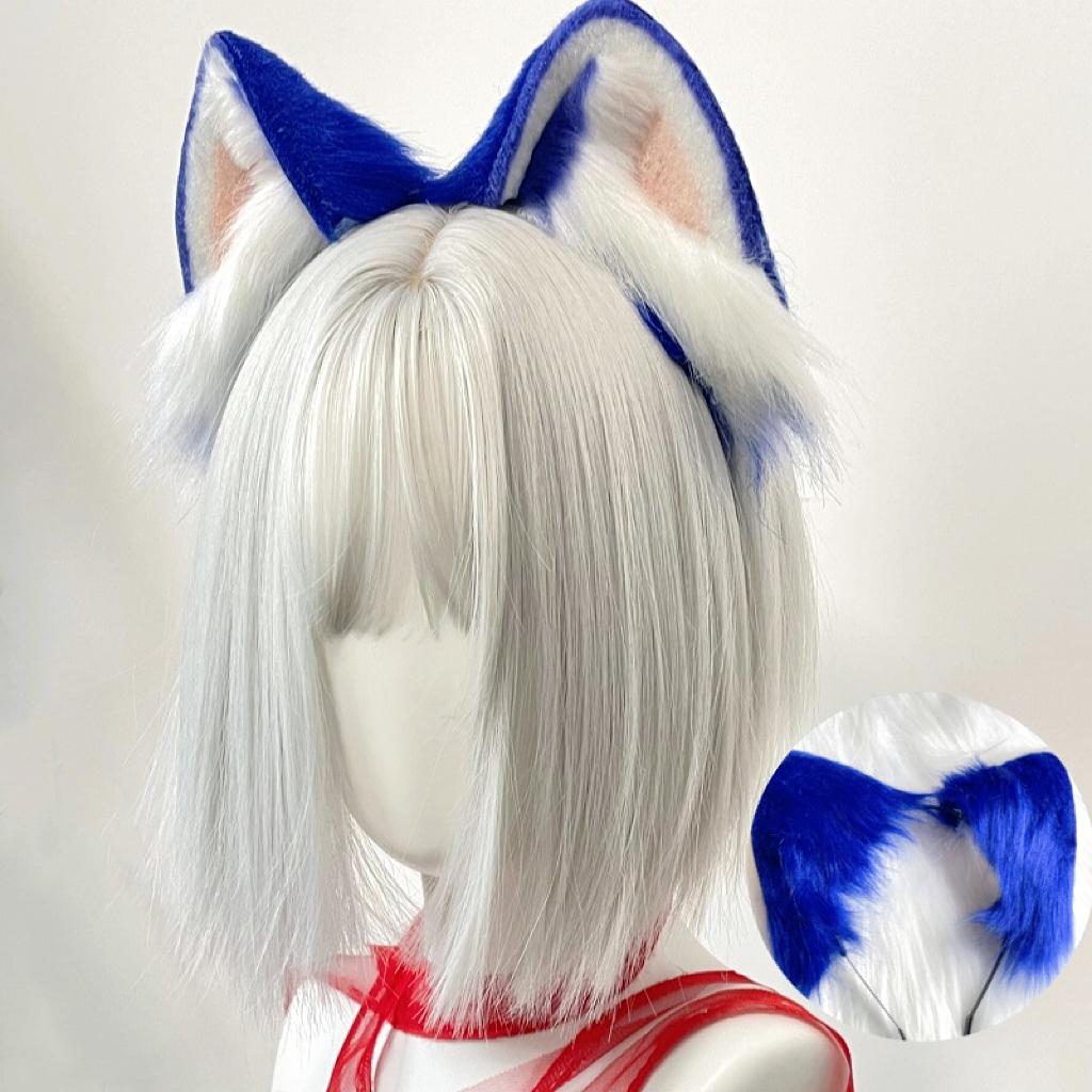 Anime Igel Cosplay Stirnband Blaue Hundeohren Kopfschmuck Plüsch Lolita Kopfschmuck Halloween Pelzig Handgemachtes Cosplay Zubehör