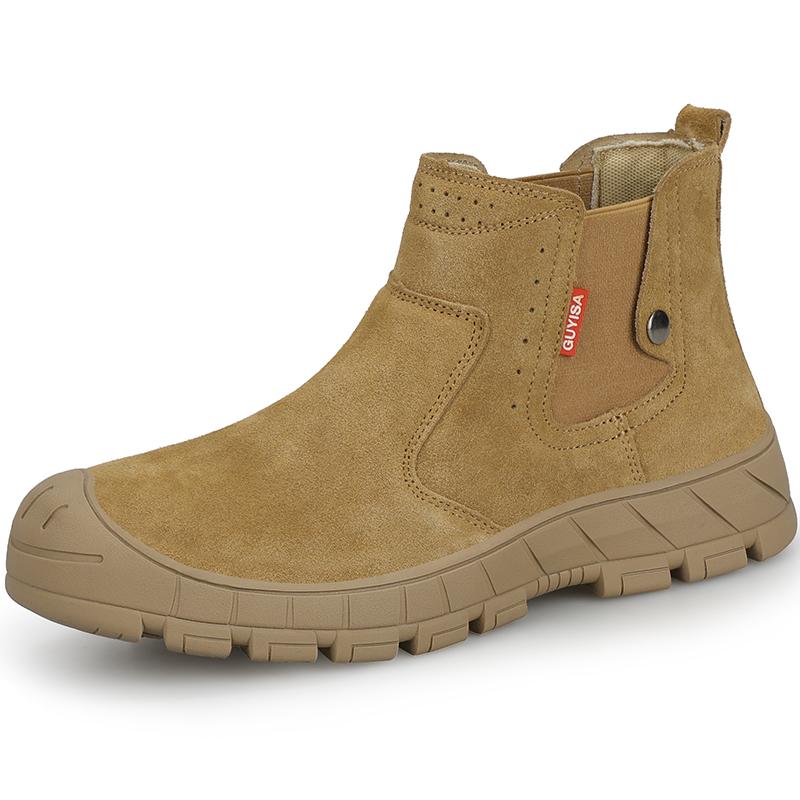 Sicherheitsschuhe für Schweißer aus Wildleder für Herren, Arbeitsschuhe mit Stahlkappe, Turnschuhe für Herren, Anti-Smash- und Rutschfeste Arbeitsstiefel für Herren, Sicherheitsschuhe 44