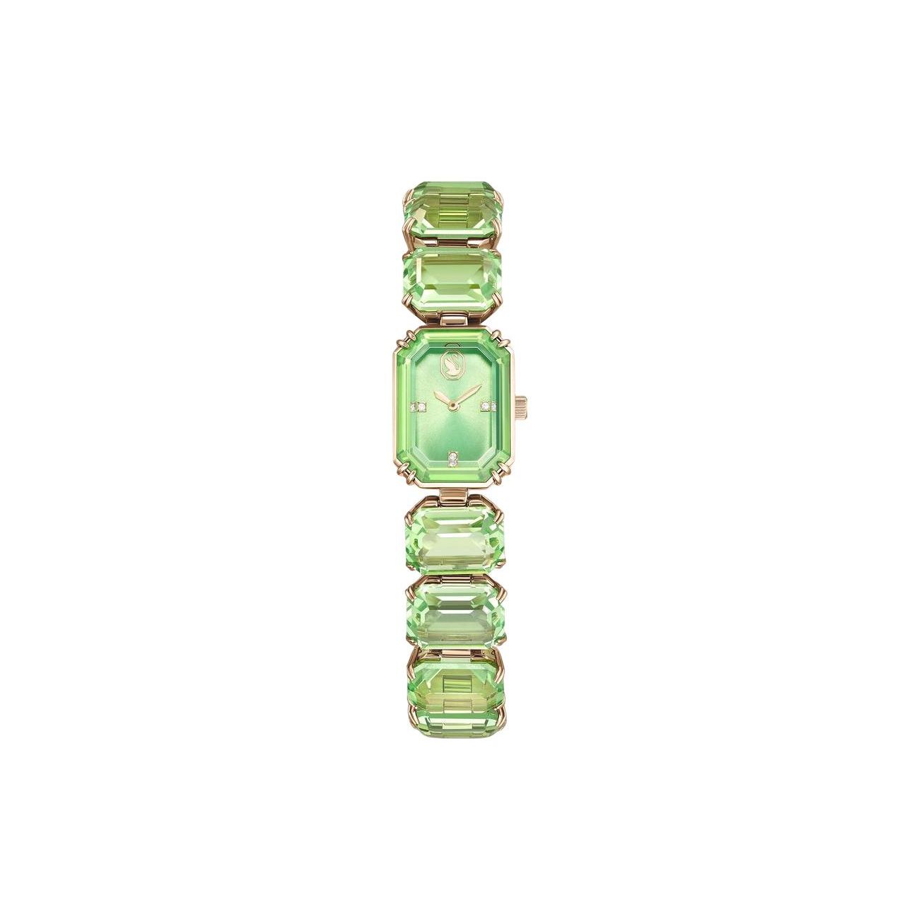 Swarovski Uptown Uhr Quarzwerk Metallarmband 23mm Grünes Zifferblatt 50M Wasserdicht Damen Uhren 5630834 Green Dial beige